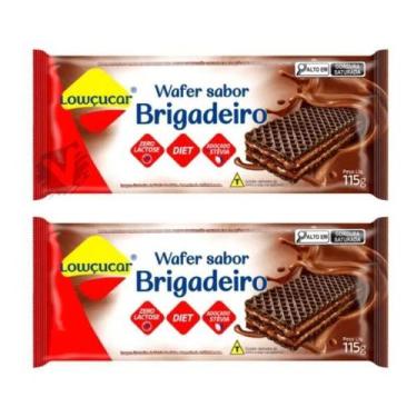 Imagem de Kit 2 Biscoito Wafer Lowçucar 115g Zero Açucar Sem Lactose Diet Bolach