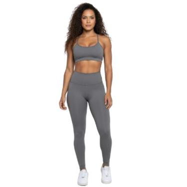 Imagem de Conjunto Top Alça Fina e Calça Suplex Bella Fiore Roupa Para Academia Treino Moda Fitne...