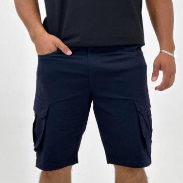 Imagem de Bermuda Broken Rules Cargo em Sarja Masculina, 38, Marinho