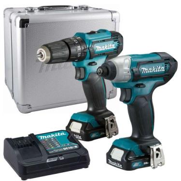 Imagem de Furadeira Parafusadeira Impacto 2 Bateria 12v Maleta Makita