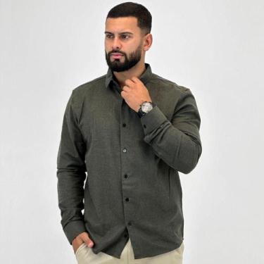 Imagem de Camisa Sibra Slim em Flanela Masculina, 2, Musgo