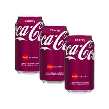 Imagem de Coca Cola Cereja Cherry Coke Flavors Importada - 3unid
