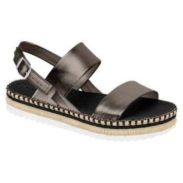 Imagem de Sandália Fem Duas Tiras Flatform Fivela Metal Moleca 5447518, Grafite,