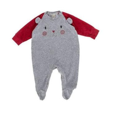 Imagem de Macacão raglan plush com orelinhas e pezinho infantil bebê  Ralakids ,