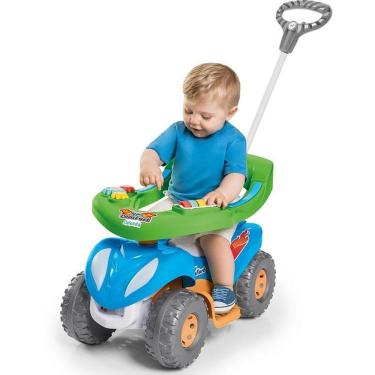 Imagem de Veículo para Bebê Super Comfort Masc Completo 2 em 1 com Aro Protetor e Cabo de Empurrar Calesita Brinquedos