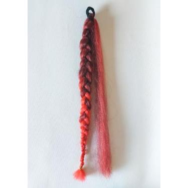 Imagem de Aplique Trança com Elástico - Thina Patrocinio, Vermelho