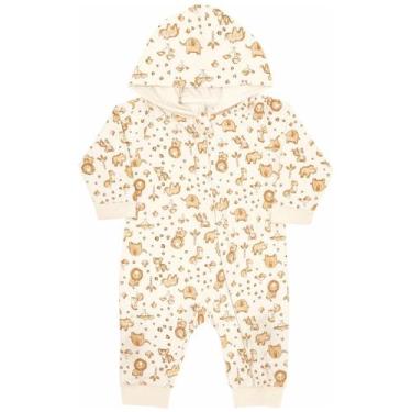 Imagem de Macacão malha suedine creme safari com capuz Kiko Baby, M