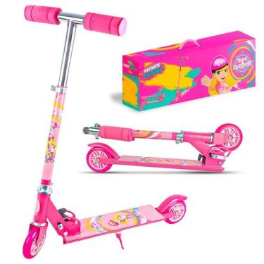 Imagem de Patinete Rosa Radical Infantil Regulável E Dobrável Para Crianças - Un
