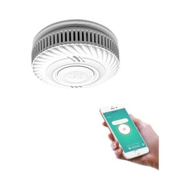 Imagem de Detector De Fumaça Inteligente WiFi Tuya Com Bateria De Lítio De 10 An