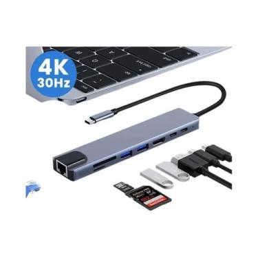 Imagem de Hub USB C 8 Em 1, Estação De Docking 4K Thunderbolt 3 Para MacBook Air