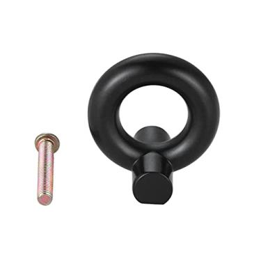 Imagem de 1 conjunto de moda lidar com ouro brilhante/preto/cinza puxar liga sólida botão simples estilo único furo 96/128 / 192mm porta gaveta de gaveta YYDFPIIA (Color : Black Single Hole)