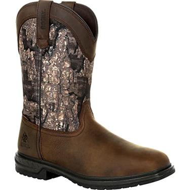 Imagem de Rocky Bota Country Masculina Worksmart, Madeira Realtree, 8.5 Wide