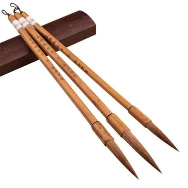 Imagem de XIALON 3 peças/conjunto de pincéis de caligrafia chineses pincel de pintura aquarela weasel escova de cabelo