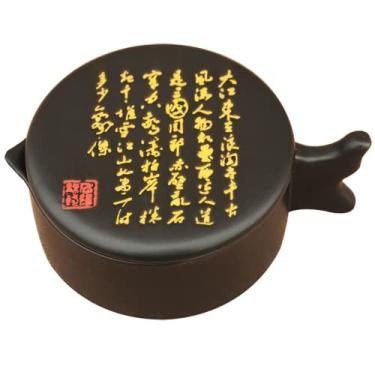 Imagem de XIALON Suporte de caneta de cerâmica pintado à mão esmalte preto para estudantes, ferramentas de caligrafia