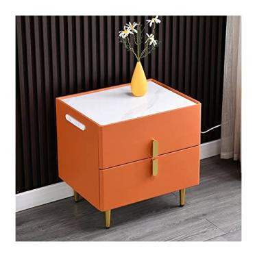 Imagem de Mesas Laterais de Cama Pequena Estreita Armário de Rock Mesa de Cabeceira Móveis de Madeira Quarto Quarto Cabeceira Mesas de Cabeceira para Quarto (Cor: Laranja, Comprimento: 30 cm)
