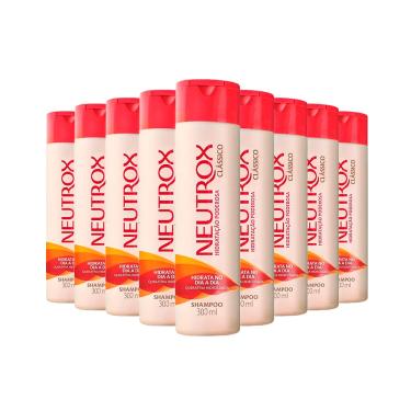 Imagem de Shampoo Clássico Neutrox Com Queratina Hidrolisada Hidratação Poderosa 300ml (Kit com 9)
