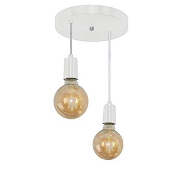 Imagem de Pendente Redondo Duplo Tubo Gourmet Branco