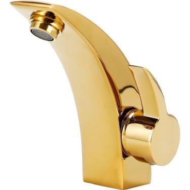 Imagem de Torneira Para Banheiro Misturador Monocomando Baixa Meriti Pingoo.casa - Dourado