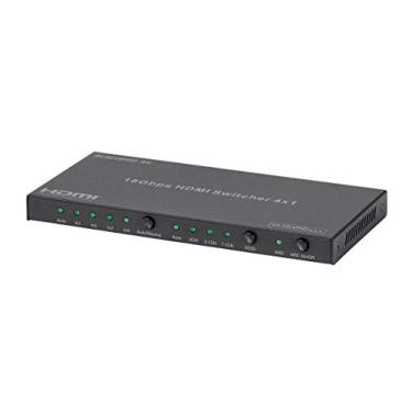 Imagem de Monoprice Blackbird 4K HDMI Switch, 4x1, HDR, 18G, 4K@60Hz, 1080p@60Hz, YCbCr 4:4:4, HDCP 2.2, Dual ARC, Toslink and Analog Audio Extractor, Bidirectional IR Pass-Through