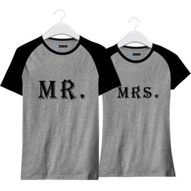 Imagem de Kit Camiseta Casal Mr. E Mrs. - Sr E Sra - Namorados Smith - Loja Bobk