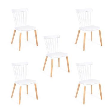 Imagem de Conjunto 5 Cadeiras Windsor Wood Design - Branca - Império Brazil Busi