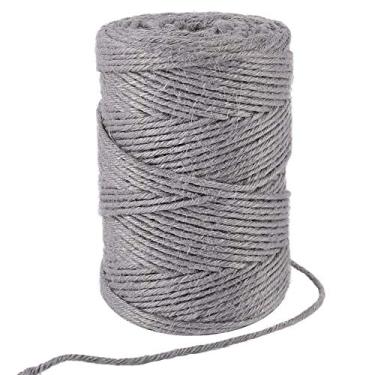 Imagem de Tenn Well Grey Jute Twine, 3 mm de espessura, corda para embrulho de presente, artesanato, embalagem, jardinagem, projetos faça-você-mesmo