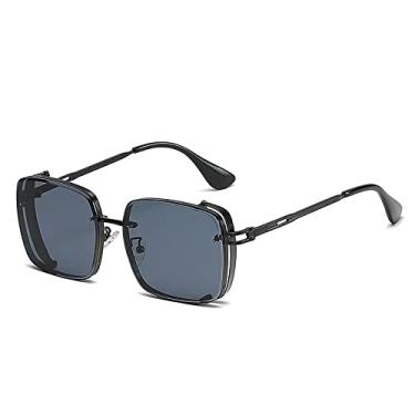 Imagem de Óculos de sol quadrado steampunk masculinos proteção uv óculos de sol feminino design de luxo óculos gafas de sol, 7, tamanho único