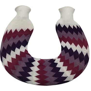 Imagem de Garrafa de água quente de PVC em forma de U Saco de água quente com capa macia para cólicas menstruais, alívio da dor no pescoço e ombro para compressas de calor, aquecedor de cama e aquecedores de pés, colo, 1000 ml