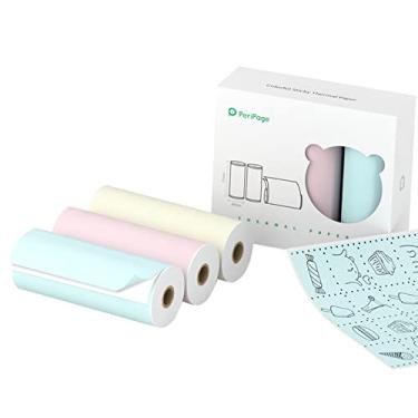 Imagem de LUGU 77 x 30mm Adesivo de papel térmico autocolante colorido sem BPA Rolo de papel adesivo à prova d'água À prova de ó À prova de ó À prova de fricção pa A9 / A9s / A9 Pro / A9 Max / A9s