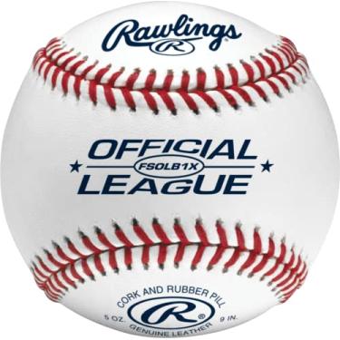 Imagem de Bola de beisebol oficial Rawlings com costura plana, 12 unidades, FSOLB1X
