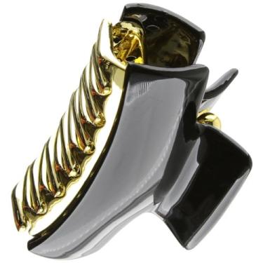 Imagem de Caravan Garra de cabelo de ouro médio com decoração Alex preta