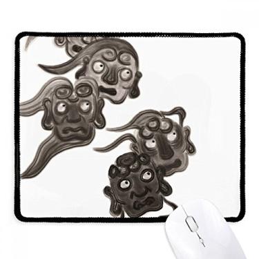 Imagem de Mouse pad de borracha com borda costurada estilo chinês Five Goblins Monster Mousepad para jogos