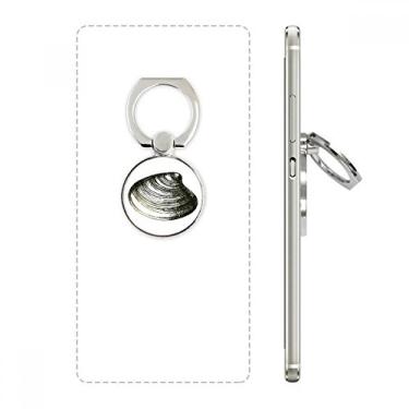 Imagem de Suporte de anel de telefone com ilustração preta Marine Life Scallop