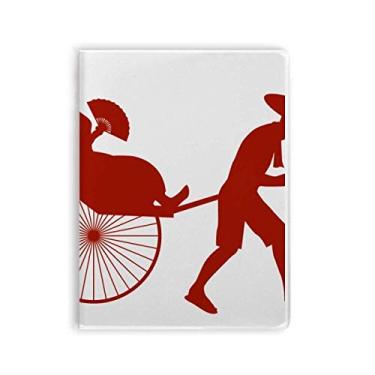 Imagem de China Jinrikisha Culture Silhouette Pattern Notebook Gum Cover Diary Soft Cover Journal