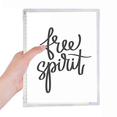 Imagem de Caderno Spirit com citação de folhas soltas para diário recarregável