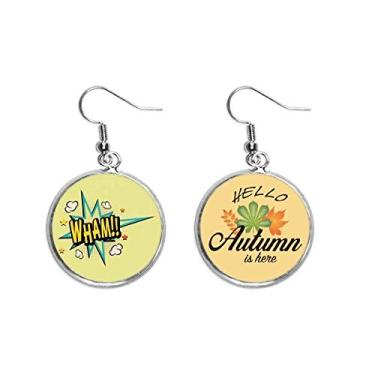 Imagem de Boom Gas Clouds Art Déco, presente moderno de orelha pendente, folha de outono, joia