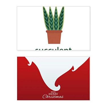 Imagem de Cactus Vaso Suculentas Plantas Verdes Feriado Feliz Natal Cartão de Parabéns Mensagem de Natal