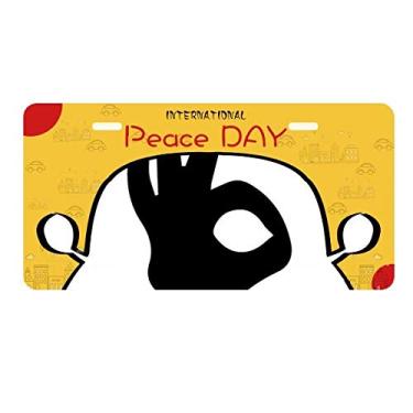 Imagem de DIYthinker OK Gesture Outline Padrão Placa Placa Etiqueta Decoração Carro Dia da Paz