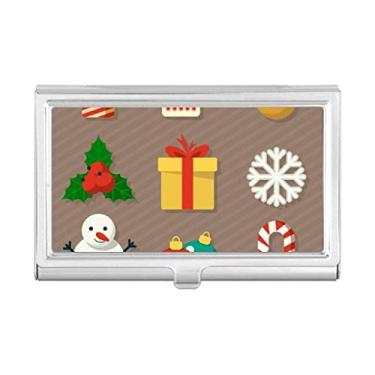 Imagem de Porta-cartões de visita com ilustração e presentes coloridos de feliz Natal