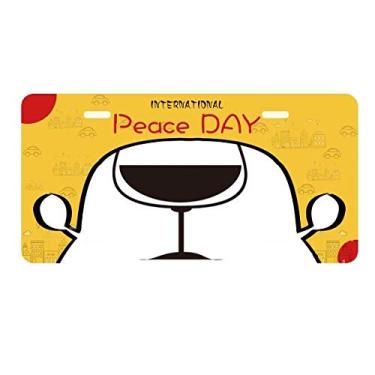 Imagem de DIYthinker Placa de licença Tônica Contorno de Gin Tonic Decoração de carro Dia da Paz