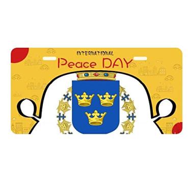 Imagem de DIYthinker Suécia Europa Emblema Nacional Placa de Licença Etiqueta Decoração de Carro Dia da Paz