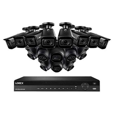 Imagem de Lorex 4KHDIP1688NV-2 4K Sistema de Vigilância w / N882A63B 3TB 4K 16 canais NVR e 8 4K 8MP LNB9282B 4X Zoom Óptico Bala Câmeras e 8 LNE9242B 4K 8MP Fixed Lens Áudio Câmeras Dome