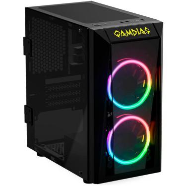 Imagem de Gabinete Gamer Gamdias Talos E1 - Lateral e Frontal em Vidro Temperado - com 2 Coolers RGB - USB 3.0