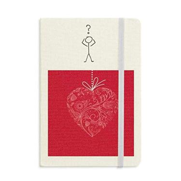 Imagem de Caderno de interrogação com flores em formato de coração para dia dos namorados, diário clássico A5