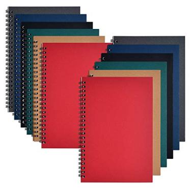 Imagem de Cadernos de capa macia da Zelor 12 peças com papel forrado 21 x 14 cm, cadernos em espiral - 120 páginas, 60 folhas - blocos de notas para viagens escolares em casa, Colorful Cover