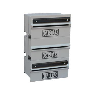 Imagem de Caixa Correio Condomínio Detrás Para Grade Cinza 3 Módulos