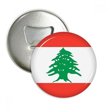 Imagem de Abridor de garrafa redondo com bandeira nacional do Líbano, ímã de geladeira, 3 peças