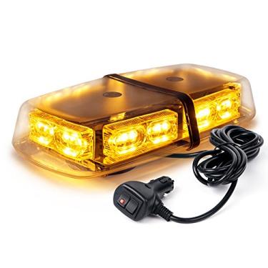 Imagem de Xprite âmbar amarelo 36 LED Rooftop estroboscópicas de emergência Luzes Mini Bar 16 Flashing Modos Warning Beacon Light w / Base magnética para Aplicação da Lei de perigo Camiões de arado de neve Construção Cars