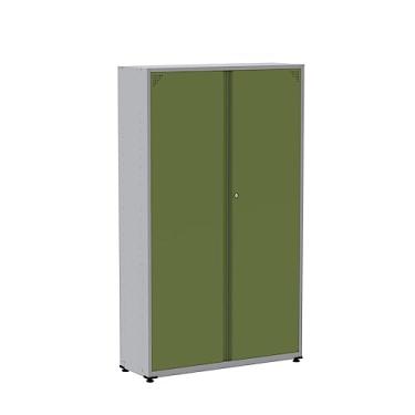 Imagem de Armário 2 Portas 4 Prateleiras Ap403sl Aço Pandin Móveis Cinza/verde Miró