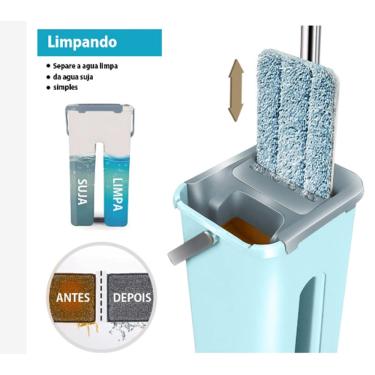 Imagem de Rodo Mop Esfregão Vassoura Magica Limpeza + 1 Refil